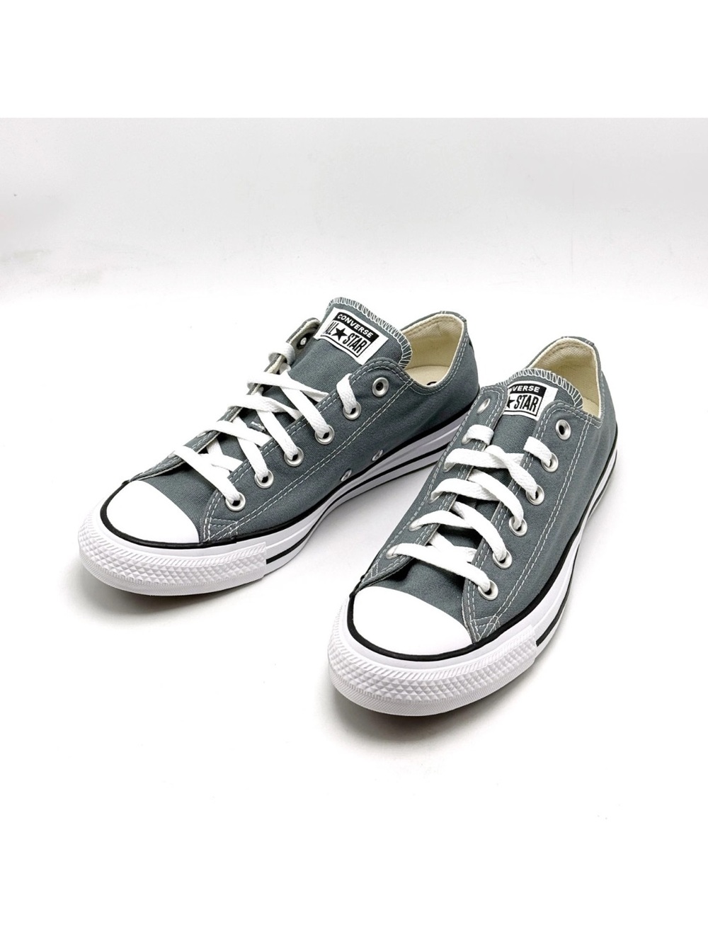 Converse Chuck Taylor Low Top Sneakers in Gray with White Accents